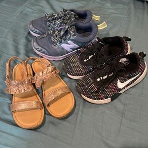 Lot of 3 pair girls size 12 shoes